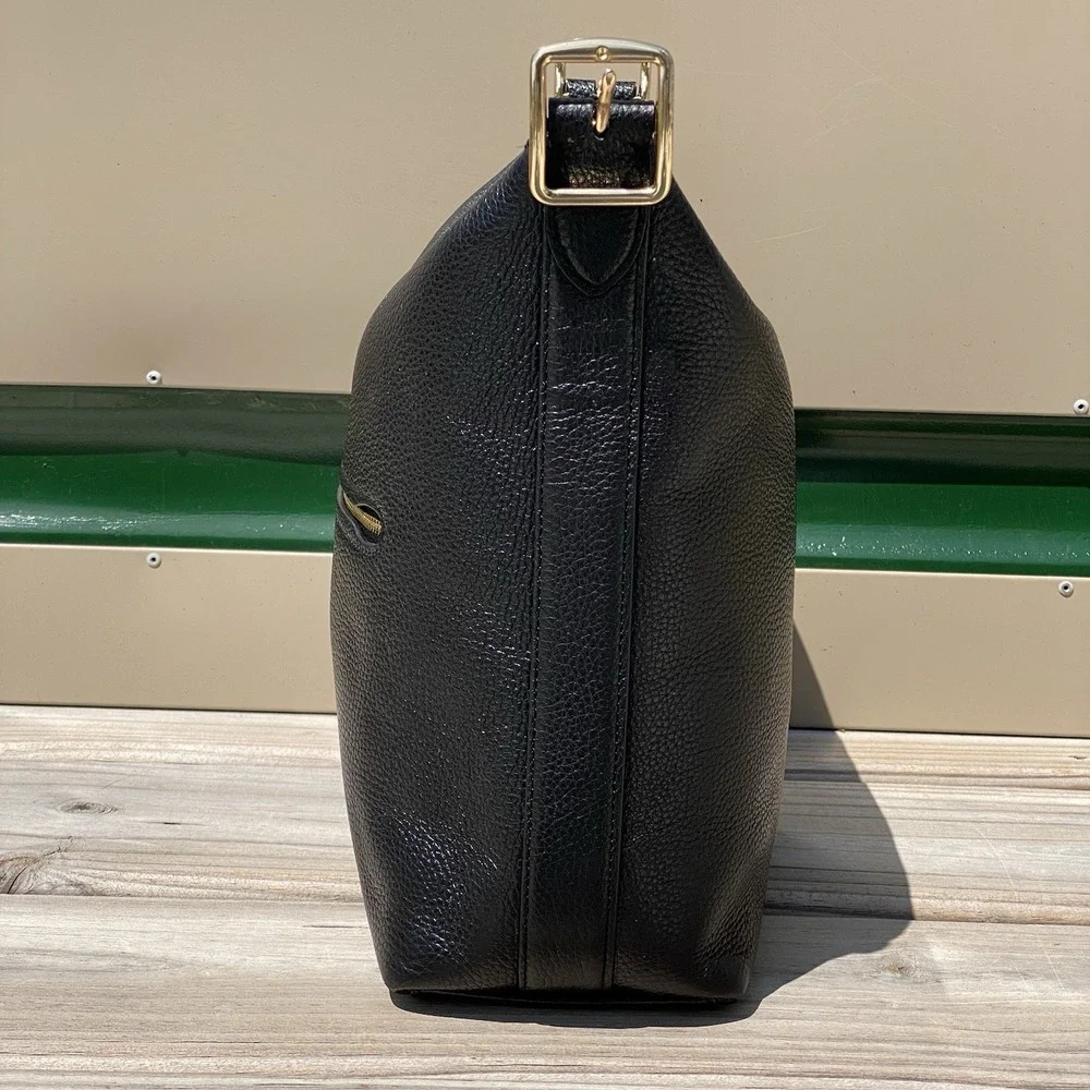 Coach Val Duffle C2818 Black Pebble Leather Shoulder Crossbody Bag